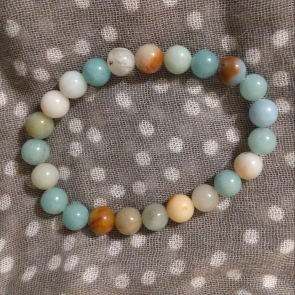 Amazonite bead bracelet stretchy